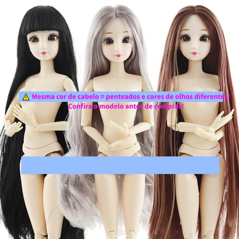 Boneca BJD 1/6 30cm Corpo Articulado - 20 Juntas Olhos Acrílicos Realistas - Boneca Colecionável Branca DIY