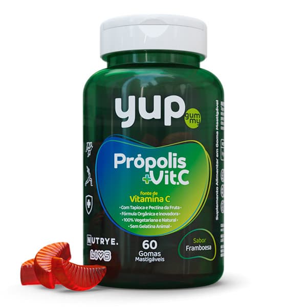Suplemento Propolis + Vitamina C Gummy 60 Gomas Sabor Framboesa Nutrye