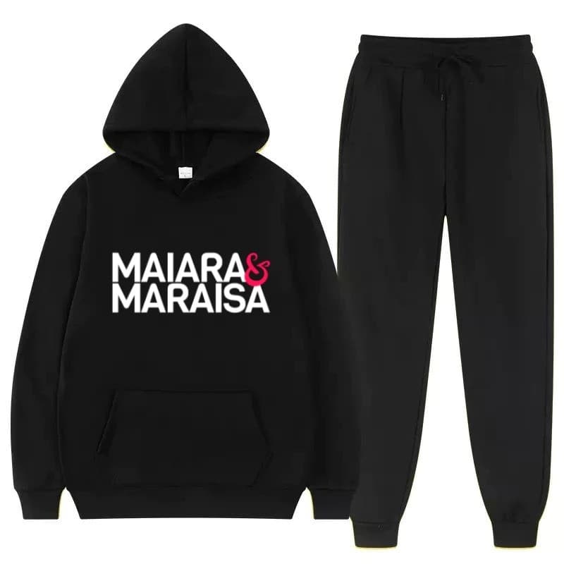 Conjunto Moletom Canguru Masculino Maiara e maraisa Blusa De Frio + Calça Moletom Estampados Unissex Outono/Inverno