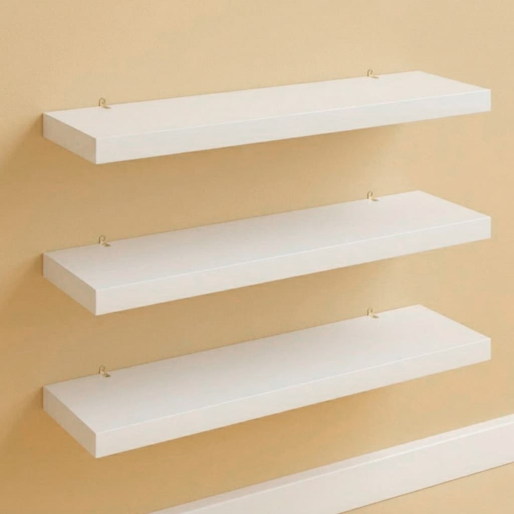 Prateleira MDF Kit 2 3 5 Unidades Decorativa Parede Sala Quarto Cozinha Com Suporte Fácil Instalar