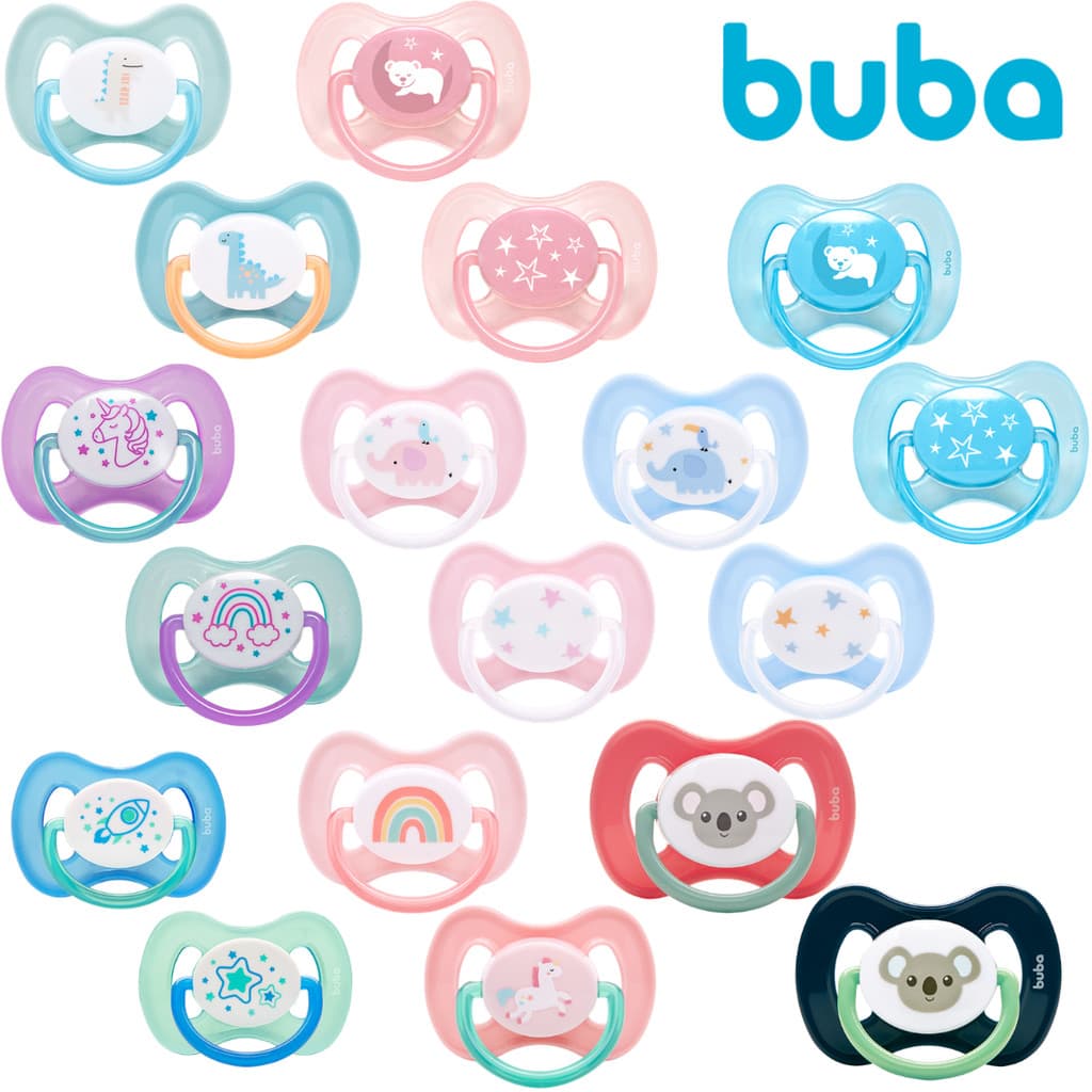 Chupeta Bebe Buba Bico Simétrico Anticolica de 0 a 6 e 6+ meses Menino e Menina