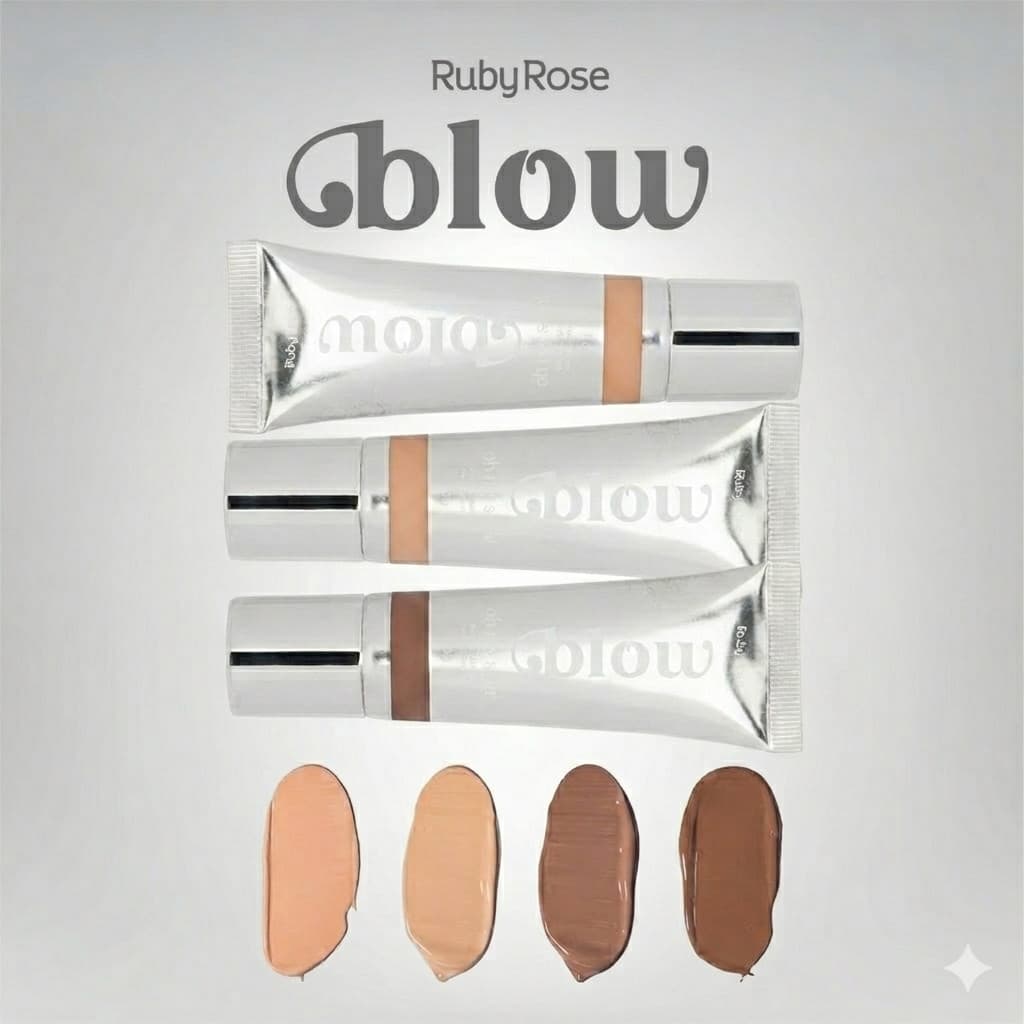 Base Líquida Ruby Rose Oh My Skin Linha Blow  Acabamento Natural e Leve