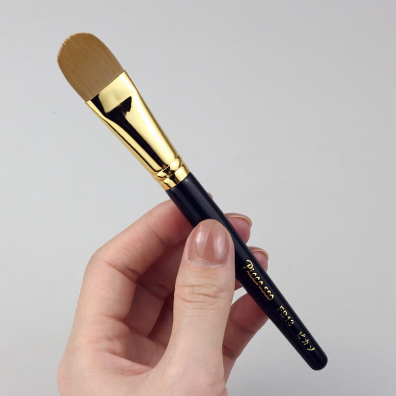 Picasso FB13 Pincel de base líquida 24k banhado a ouro Arco plano Pincel de base líquida Pincel de máscara Maquiagem Ser