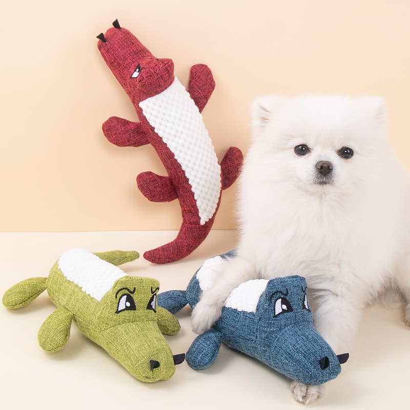 Brinquedo para cachorro Molar voz Corgi Teddy Shiba Inu voz crocodilo brinquedo de pelúcia acompanhando auto-feliz alívi