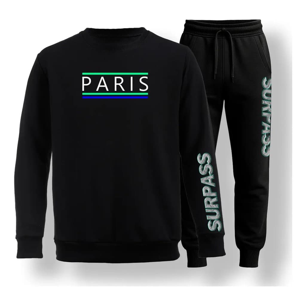 Conjunto Moletom Careca Masculino Surpass Blusa De Frio + Calça Moletom Estampados Unissex Outono/Inverno