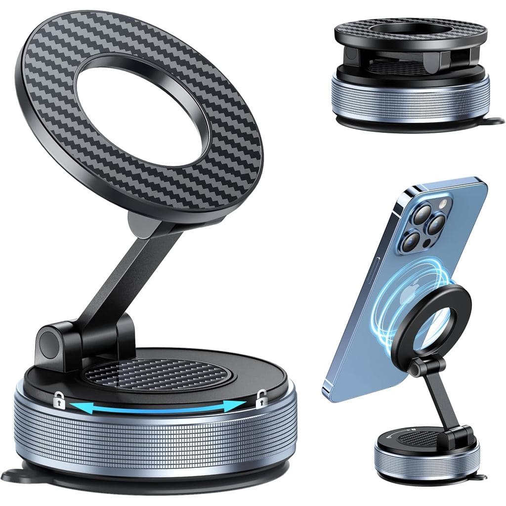 Suporte de Telefone para Carro para Magsafe, Suporte de Telefone Dobrável com Sucção 360 °   Suporte Magnético Ajustável