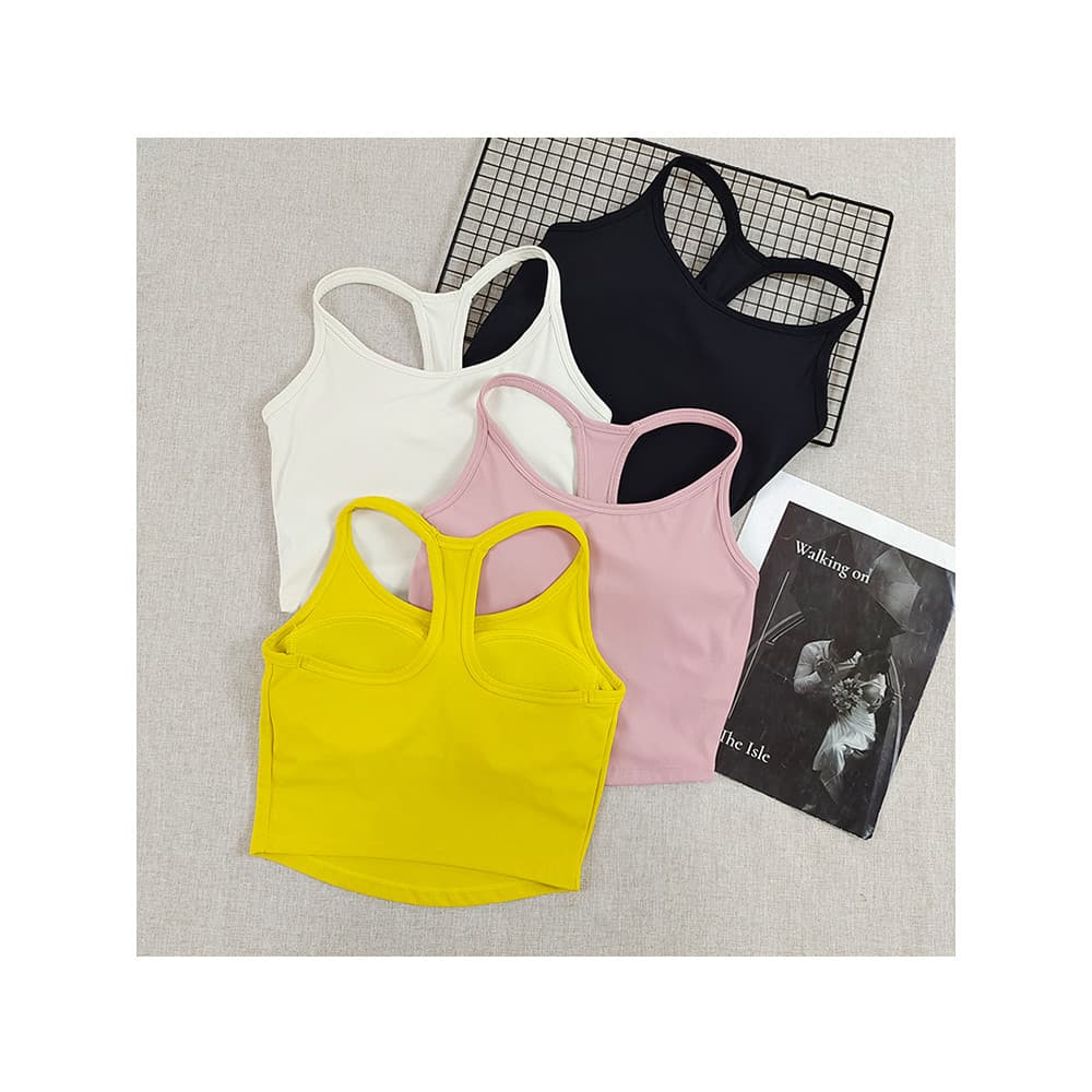 Nova roupa interior esportiva feminina de uma peça à prova de choque roupas de Fitness bela volta correndo sutiã de seca