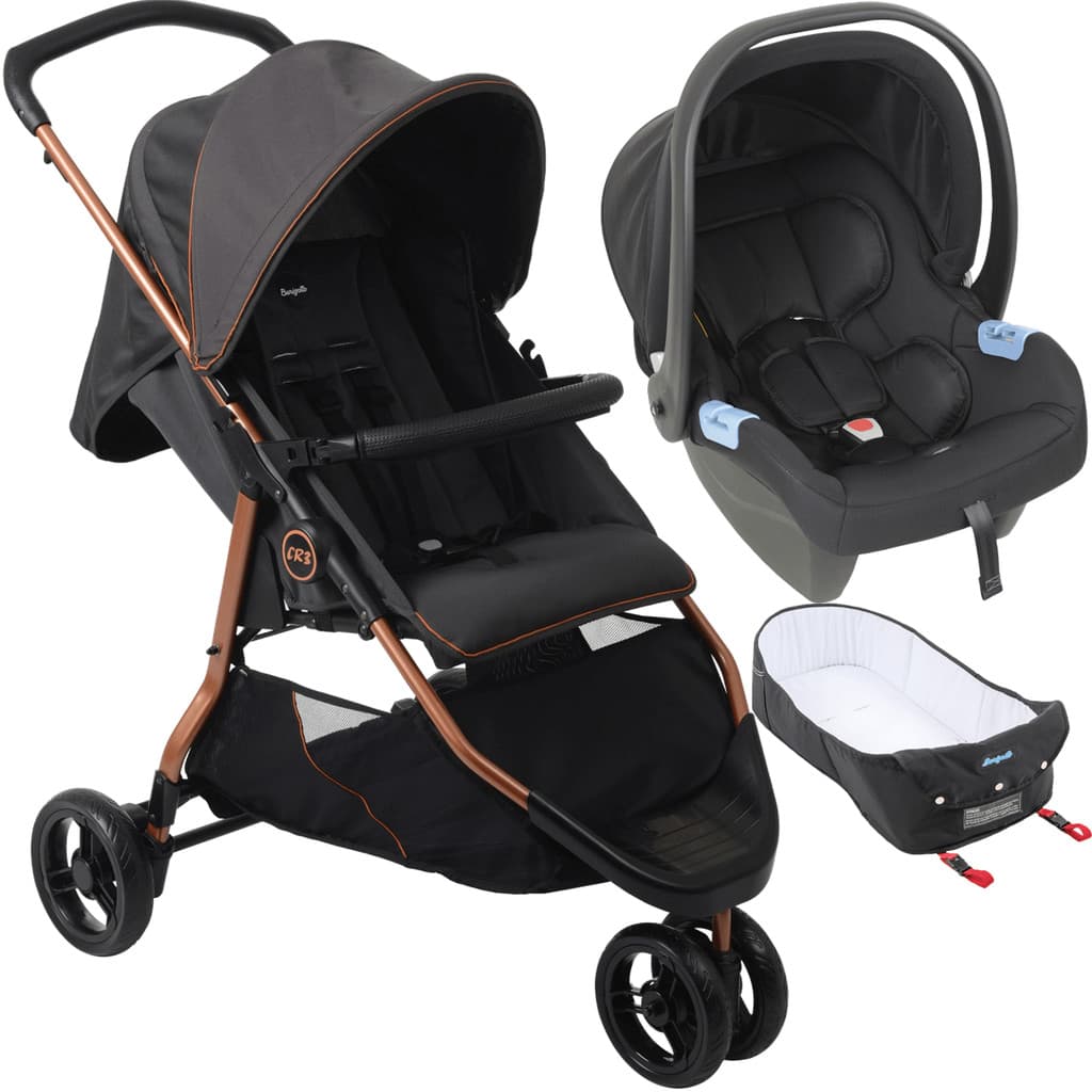 Carrinho de Bebe Moises Bebe Conforto Burigotto CR3 22 Gray Cobre