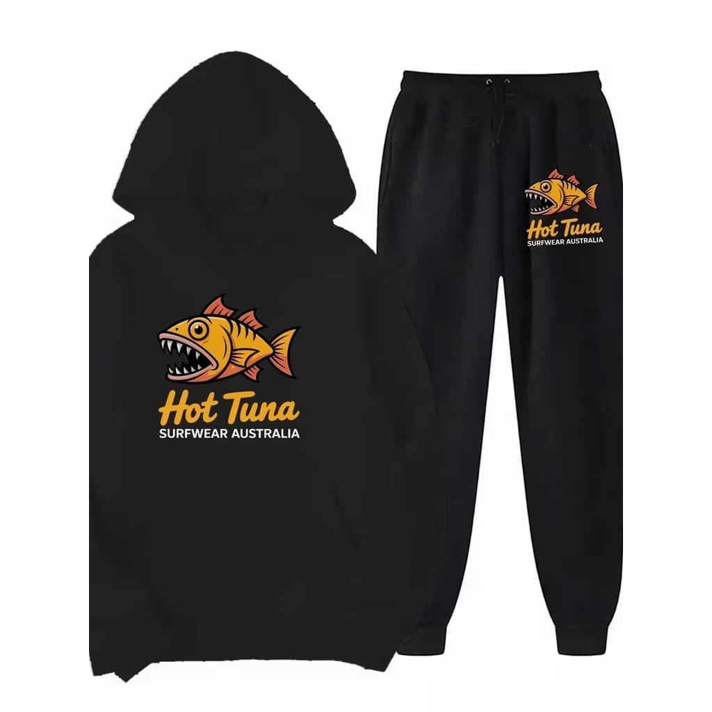 Conjunto Moletom Canguru Masculino Hot Tuna Blusa De Frio + Calça Moletom Estampados Unissex Outono/Inverno