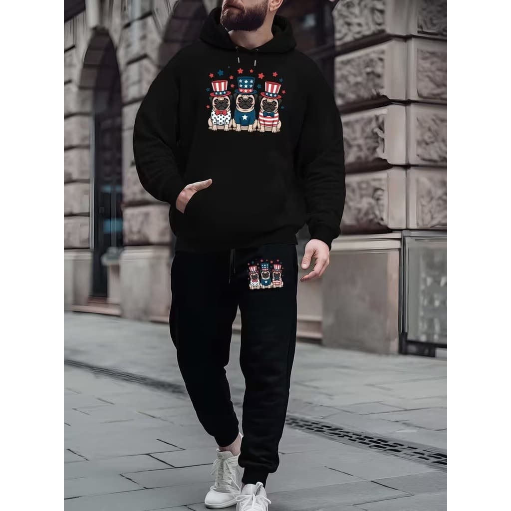 Conjunto Moletom Canguru Masculino Prontos Pro Show Blusa De Frio + Calça Moletom Estampados Unissex Outono/Inverno