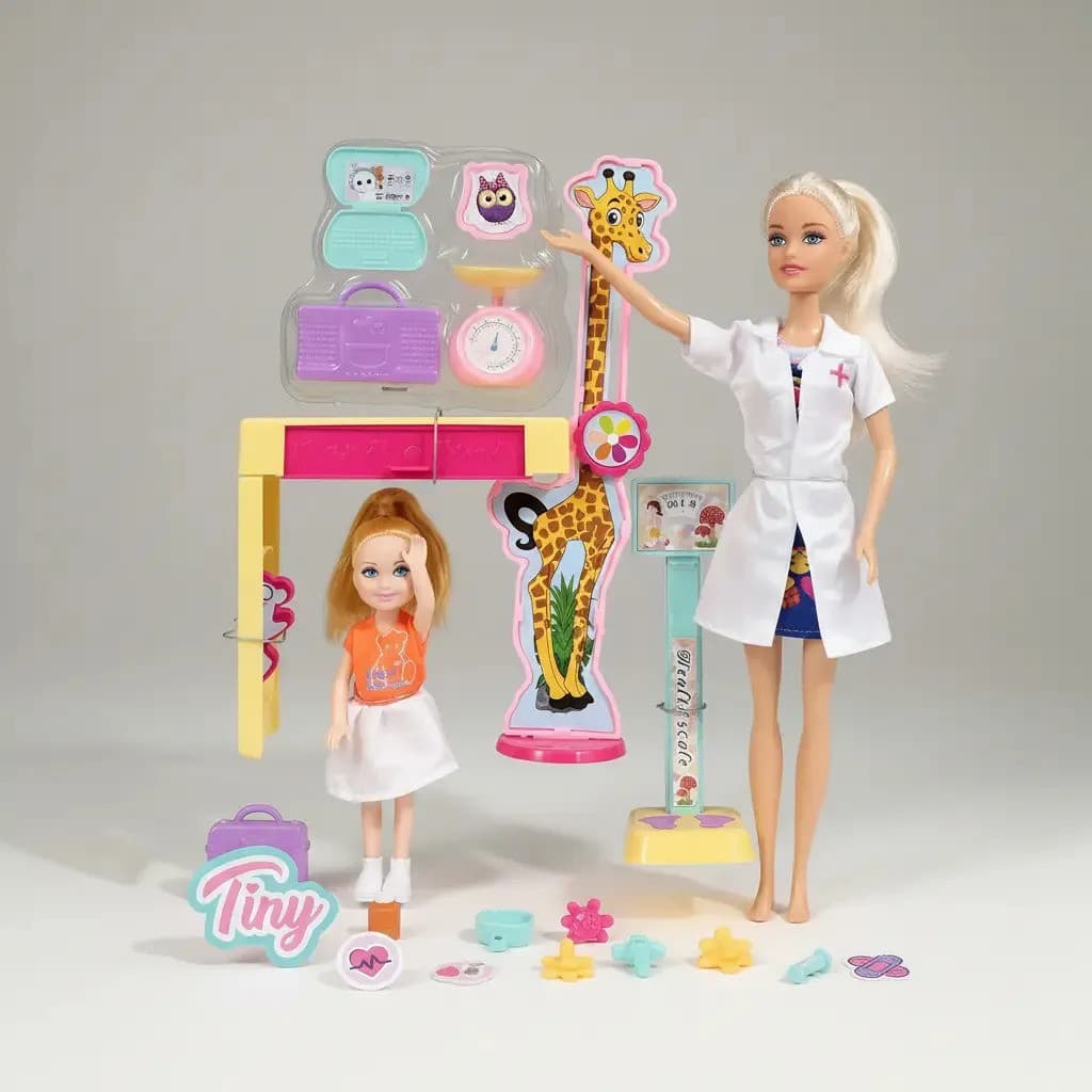 Boneca Pediatra Articulada Com Acessórios - Brinquedo
