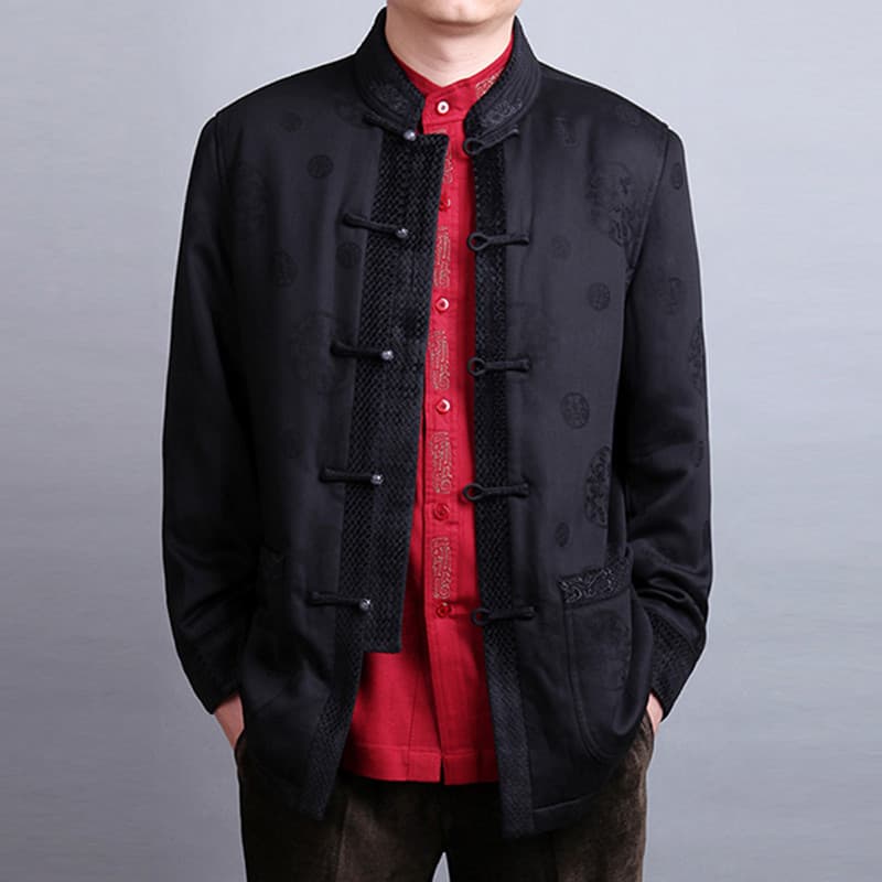 Outono inverno masculino tang terno masculino tang terno acolchoado jaqueta roupas masculinas chinesas jaqueta acolchoad
