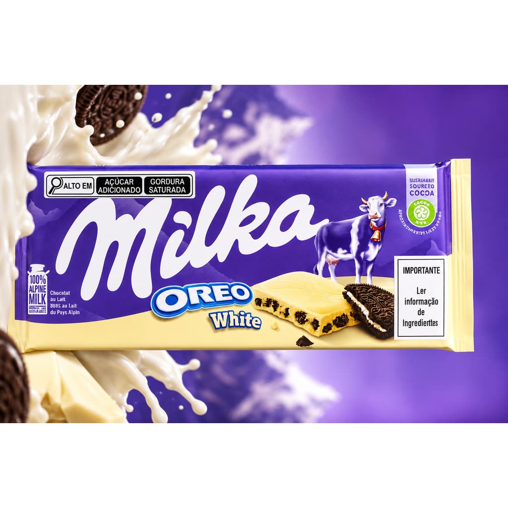 Barra de Chocolate Milka Oreo White Importado 100g