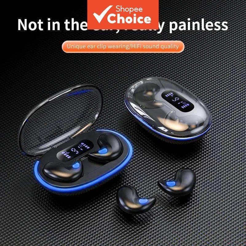  Fones de Ouvido X55 TWS Mini Sleep Sem Fio Bluetooth com Display LED, Som Estéreo HIFI, IPX5 à Prova d’Água e