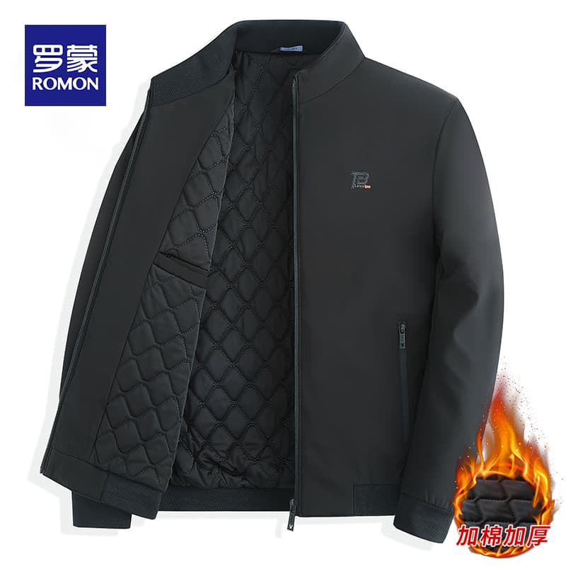 Lomon inverno novo estilo engrossado jaqueta masculina Casual solto jaqueta de meia-idade idosos Plus Size jaqueta pai c