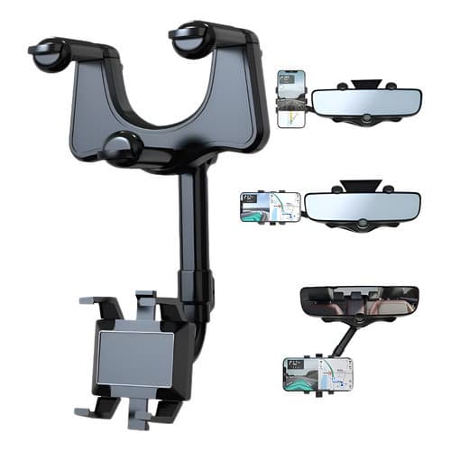 Suporte Celular Universal Veicular Carro Retrovisor 360 Gps