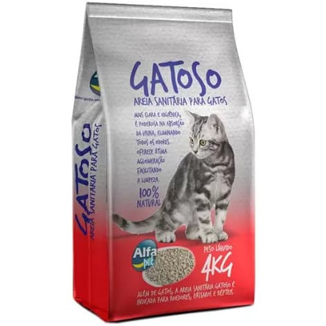 Areia Sanitária Alfa Pet Gatoso para Gatos 4kg