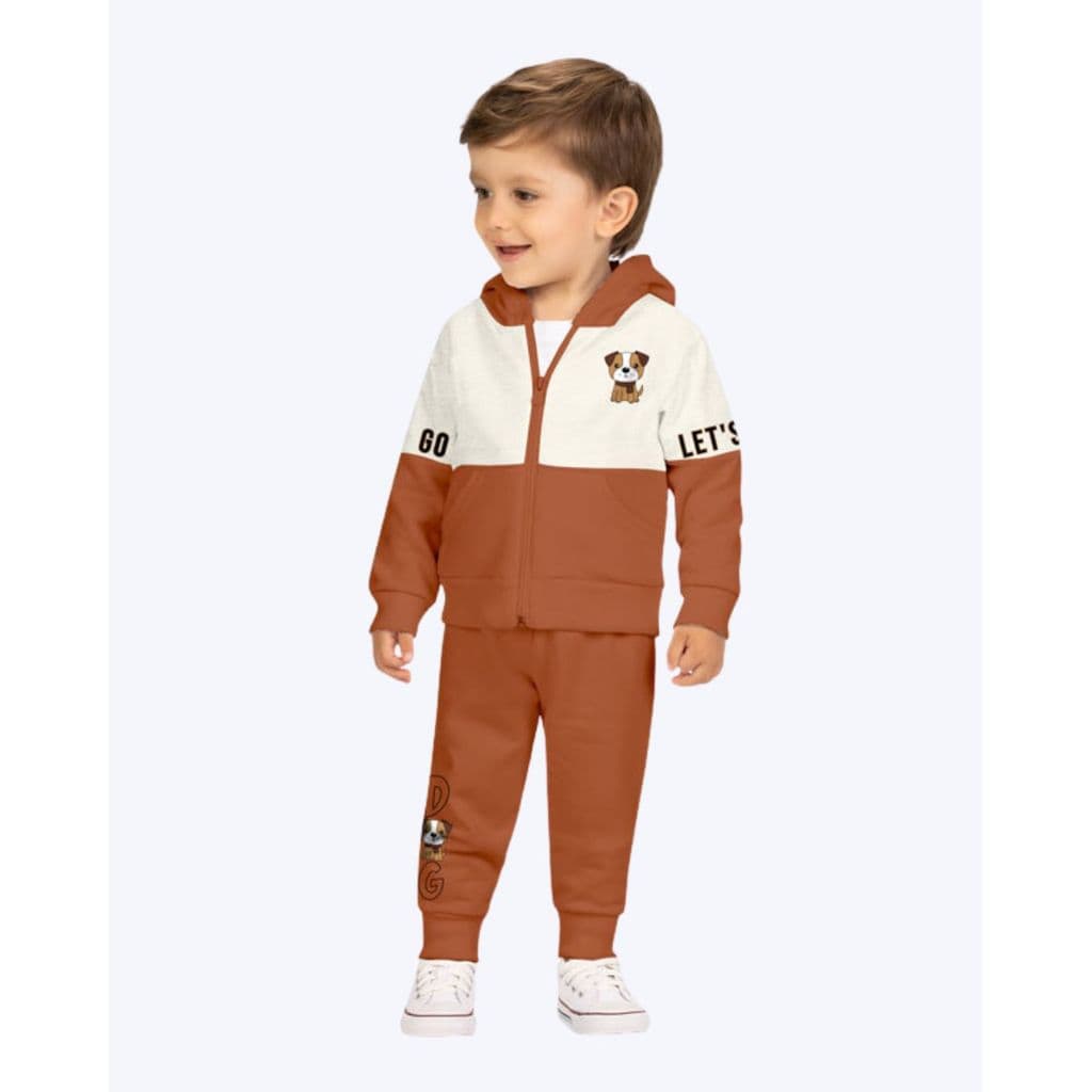 Conjunto Moletom com Capuz Cachorrinho e Calça Moletom Infantil Masculino Kyly 1001586