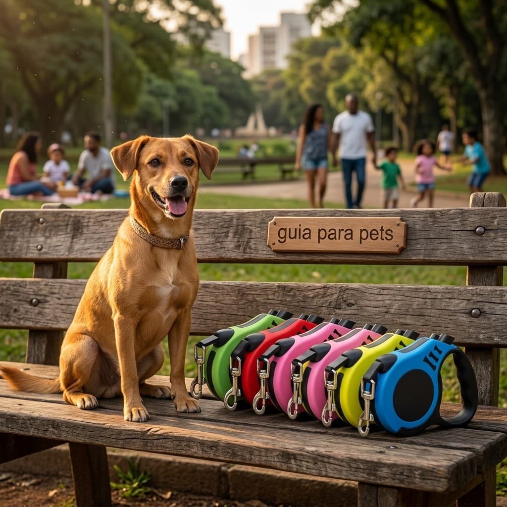 Coleira Guia Retrátil Para Pets Resistente Com Trava Passeio Seguro Liberdade Para Cães E Gatos Top