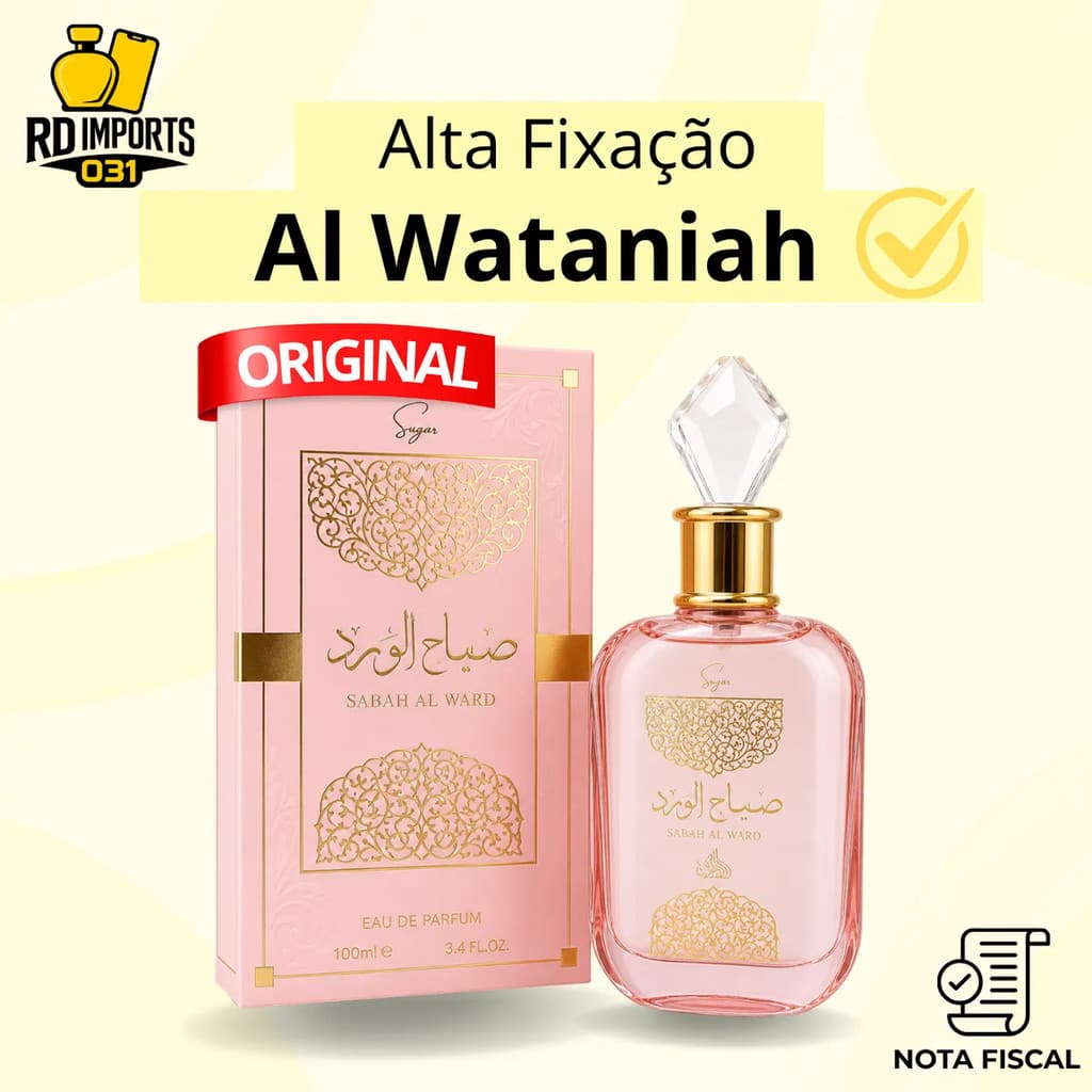Perfume Árabe Sabah Al Ward Sugar Rosa Al Wataniah Feminino Eau De Parfum 100ml Original Importado Com Nf
