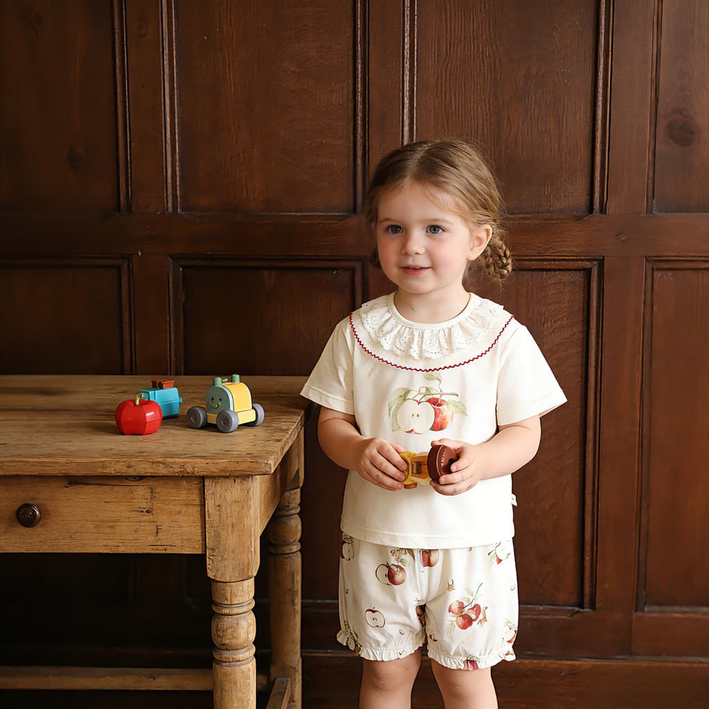 Bebê bebê Shorts de manga curta terno verão estilo fino puro algodão desossado classe a bebê menina casa roupas verão cr