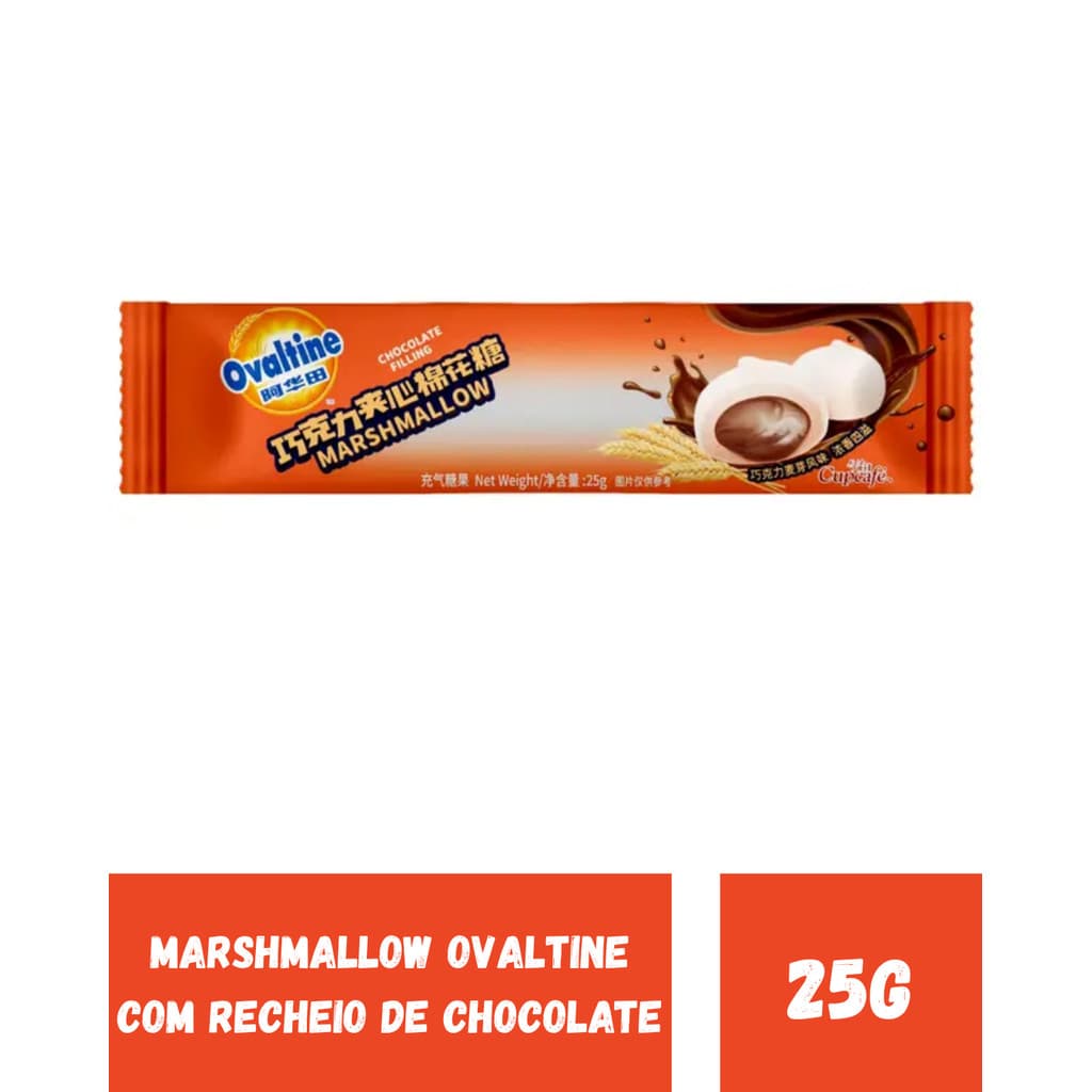 Marshmallow Ovaltine Com Recheio de Chocolate 25g Importado