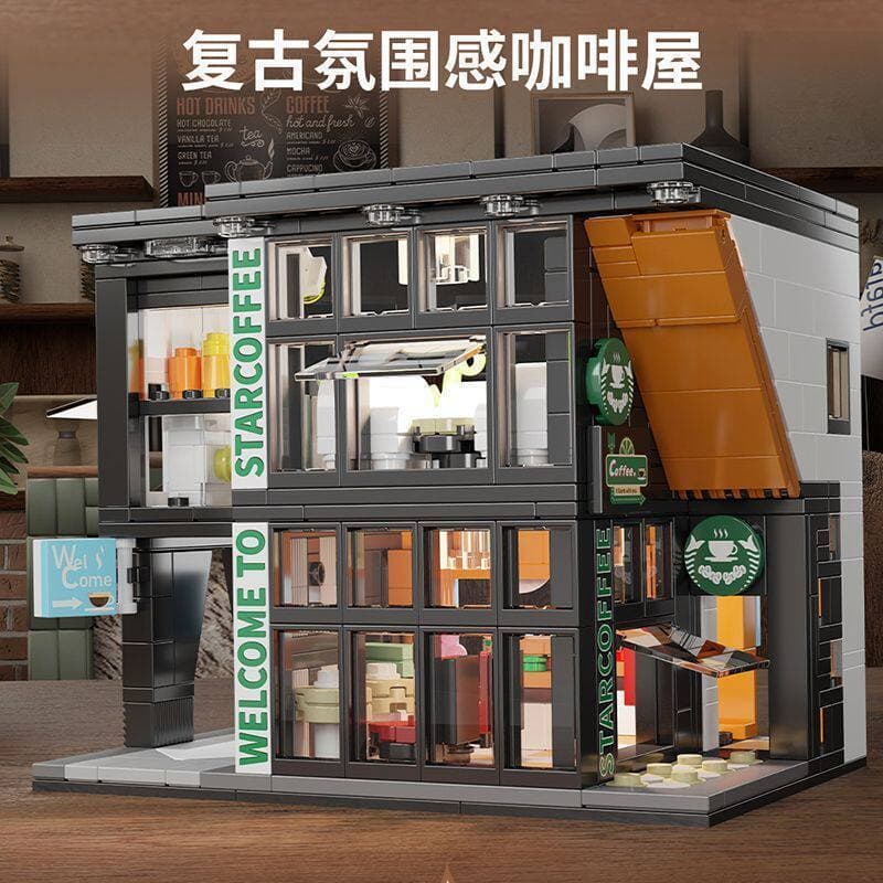 Lego Blocos 600PCS Café Retrô Construção Brinquedo de Montar Educativo para Meninos