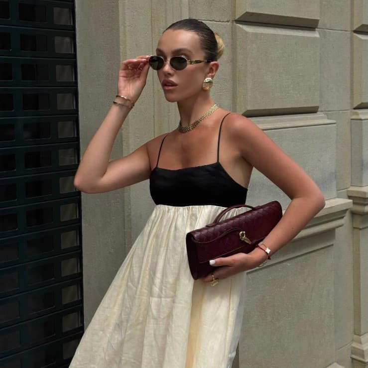 vestido feminino Roupas femininas encantadoras: estilo europeu e americano, vestido longo com blocos de cor, vestido sex