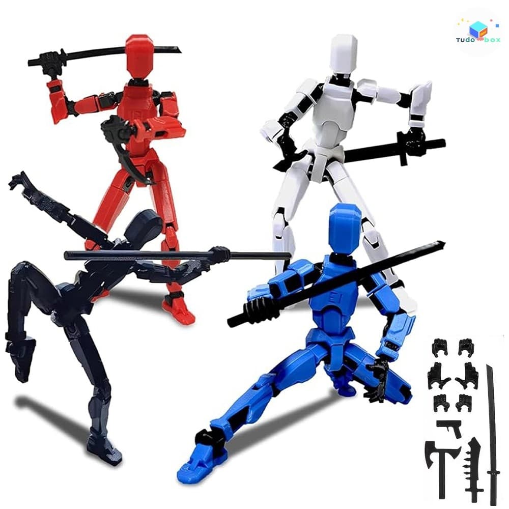 Conjunto Completo De Impressão 3D De Boneca Robô Articulada , Brinquedo De Montagem DIY , Presente Criativo Antiestresse