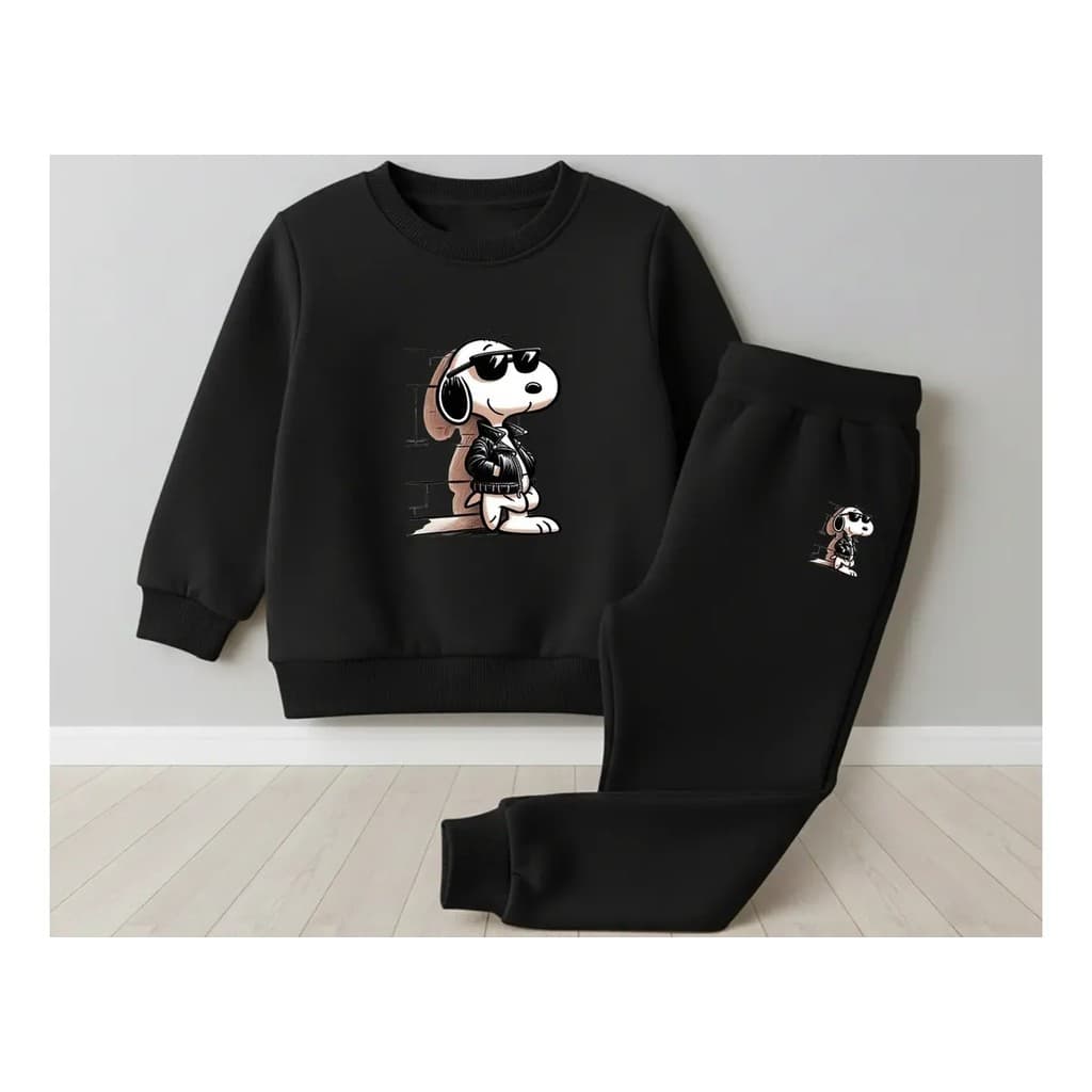 Conjunto Moletom Careca Masculino Snoopy Style Blusa De Frio + Calça Moletom Estampados Unissex Outono/Inverno