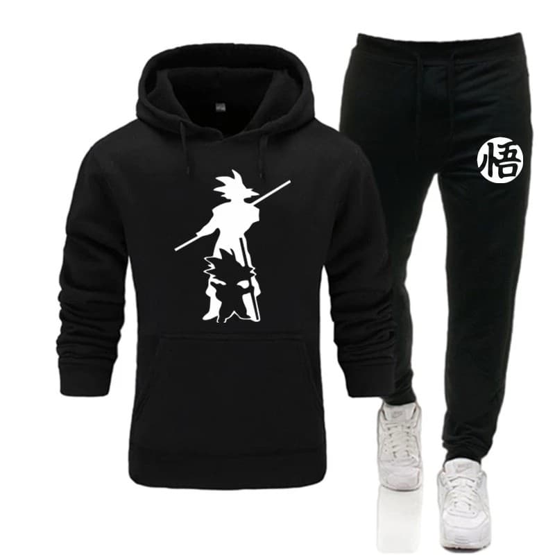 Conjunto Moletom Canguru Masculino Anime Blusa De Frio + Calça Moletom Estampados Unissex Outono/Inverno