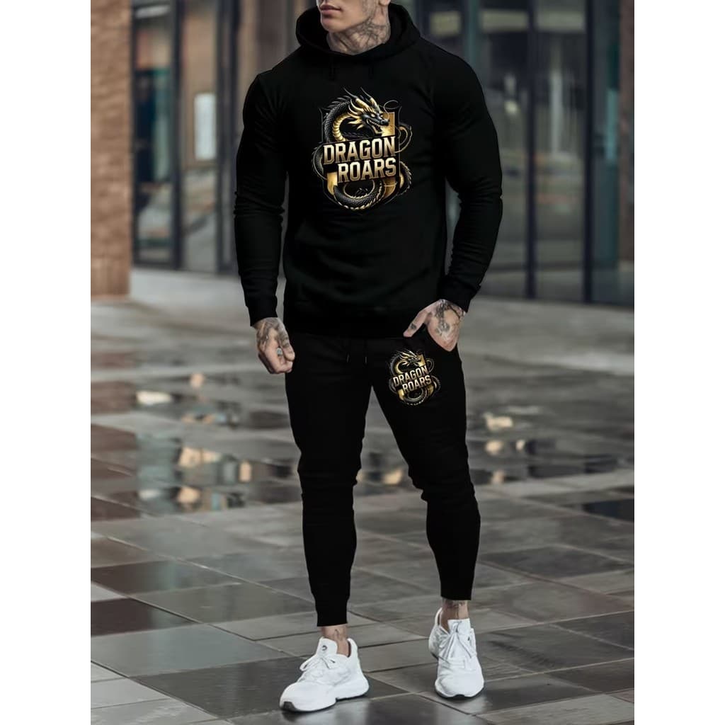 Conjunto Moletom Canguru Masculino Drink Blusa De Frio + Calça Moletom Estampados Unissex Outono/Inverno
