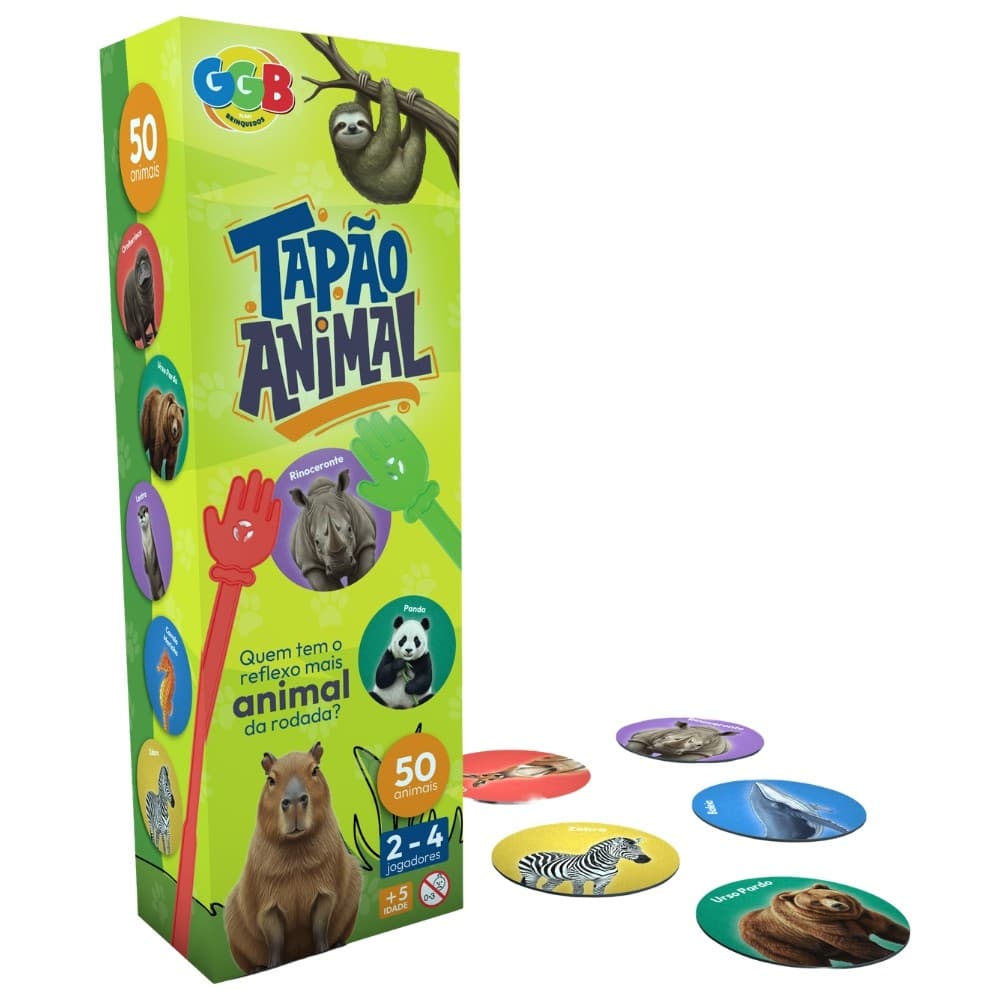 JOGO TAPÃO ANIMAL GGB BRINQUEDOS TAPA BICHO MESA FAMÍLIA MESA CERTO ACHEI CRIANÇA DESAFIO NOMES