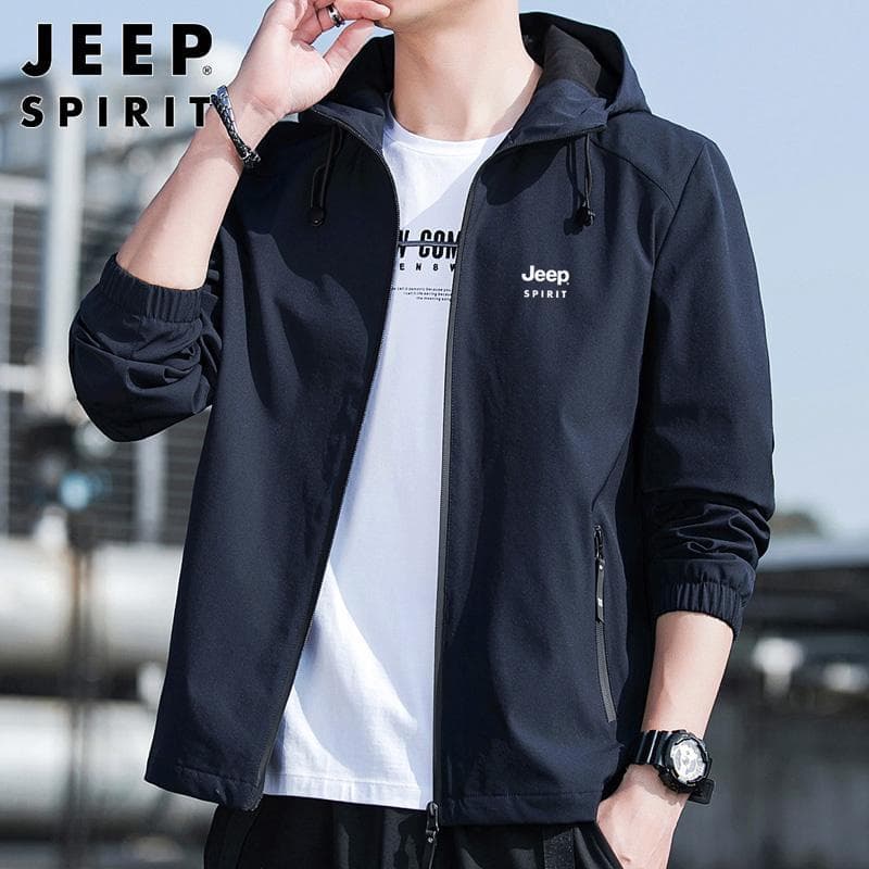 Jeep jaqueta com capuz masculina 2026 primavera outono novo estilo esportes jaqueta Casual moda na moda topo masculino