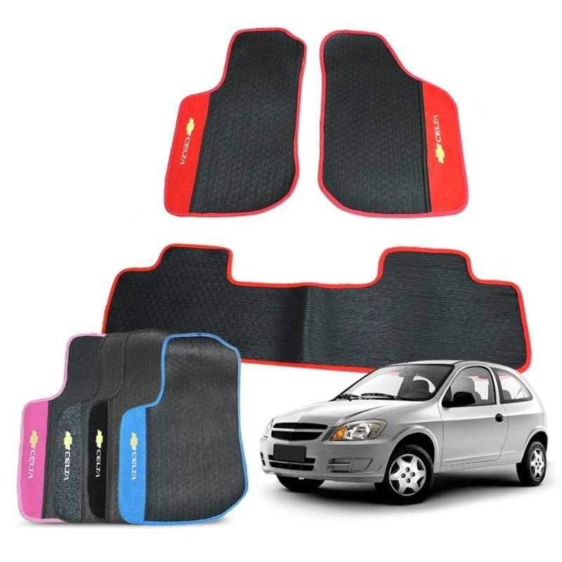 Jogo Tapete Celta 2000 a 2016 Borracha 3 Peças Traseiro Inteiro Personalizado Jogo Tapete Automotivo Impermeável