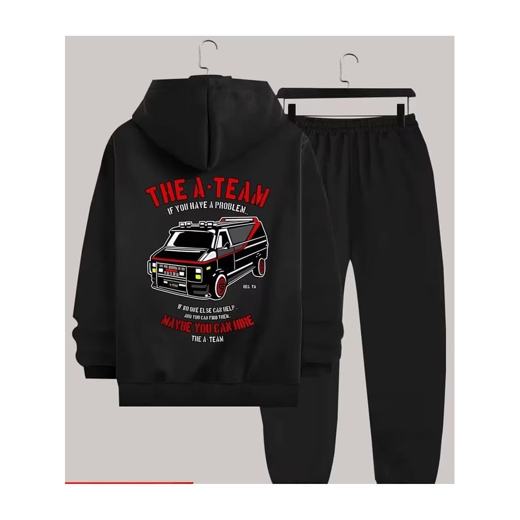Conjunto Moletom Masculino Van Blusa De Frio Canguru Bolso e Capuz + Calça Moletom Estampados Unissex Outono/Inverno