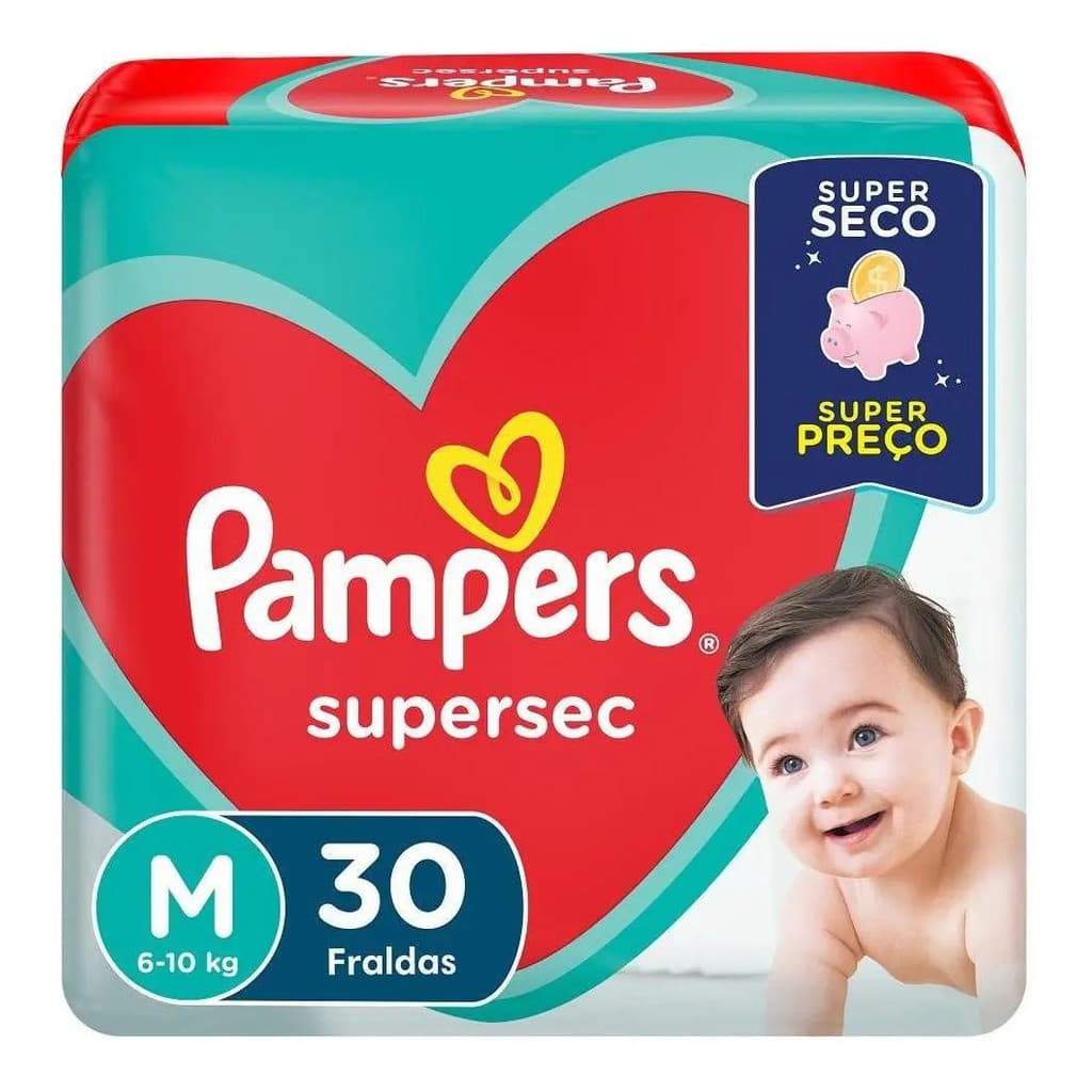 Fralda Pampers Supersec Tamanho M 30 Unidades Sem Gênero