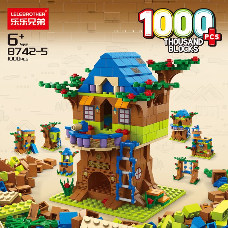500 peças de blocos de montar Lego para casa na árvore na selva, modelo de construção de villa-fortaleza para meninos, b