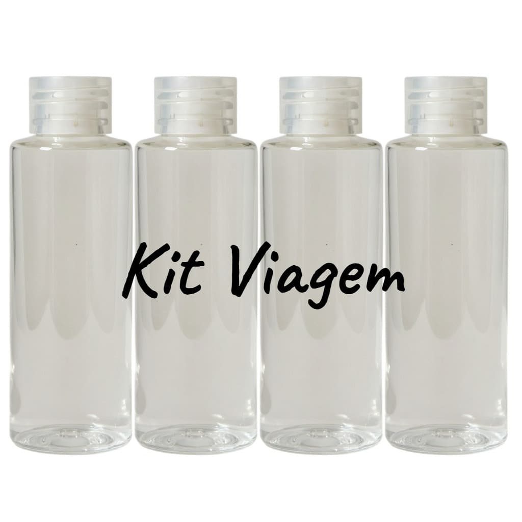 Frasco Pet 60ml Kit Viagem  Com RÓTULO e Tampa Flip Top Transparente Lindo e Prático Para Shampoo Condicionador Creme