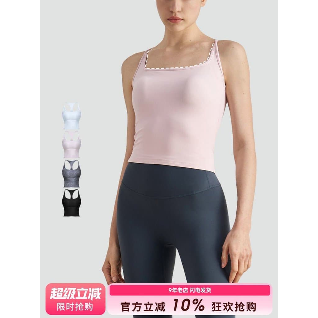 SLIMMO Roupa íntima esportiva feminina à prova de choque, roupa externa, camisola influenciadora, Yoga, Fitness, salário