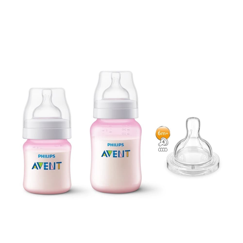 Pack Mamadeiras Philips Avent Anti-Cólica 125ml + 260ml Rosa - SCY119/14