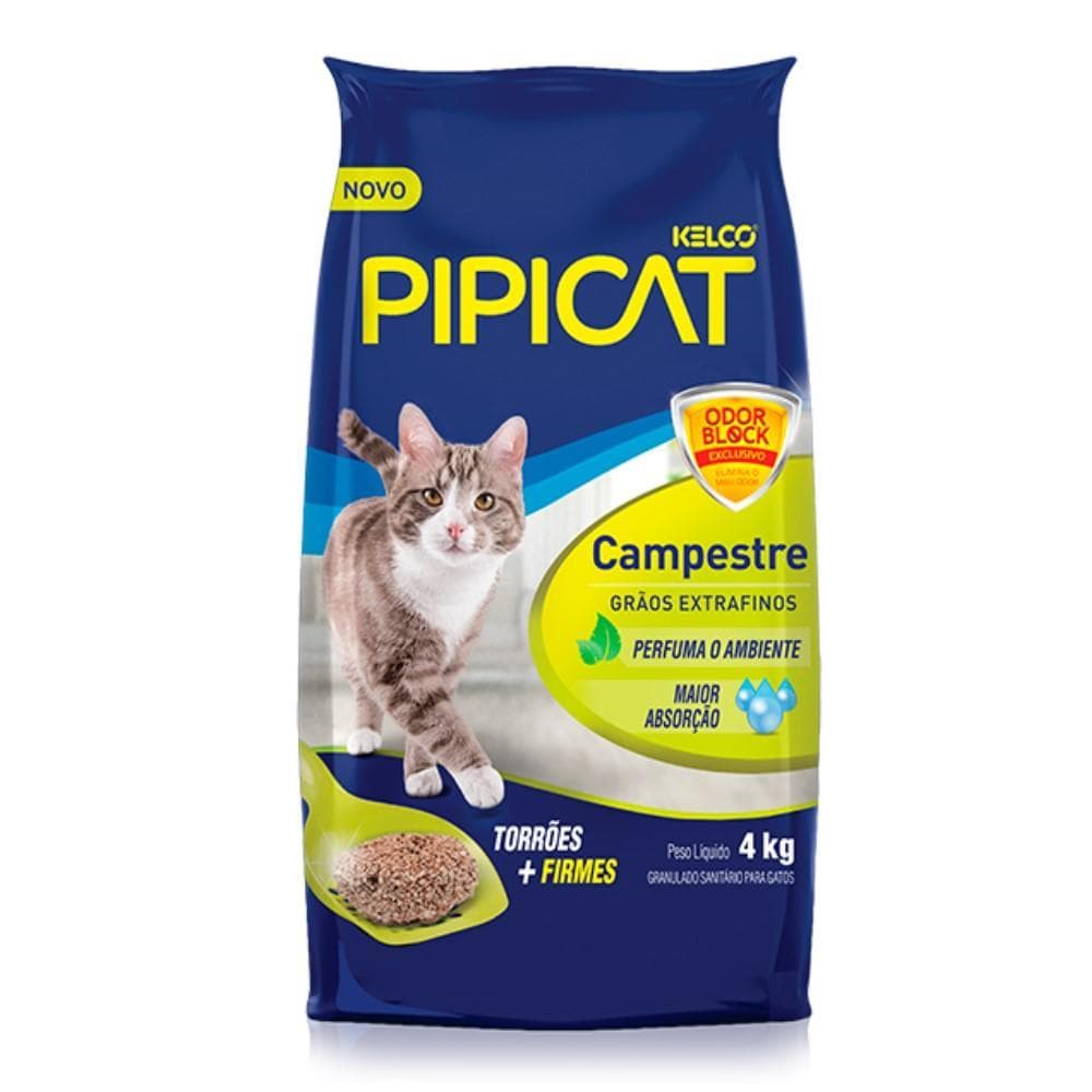 Areia Sanitária Perfumada Campestre Pipicat - 4kg