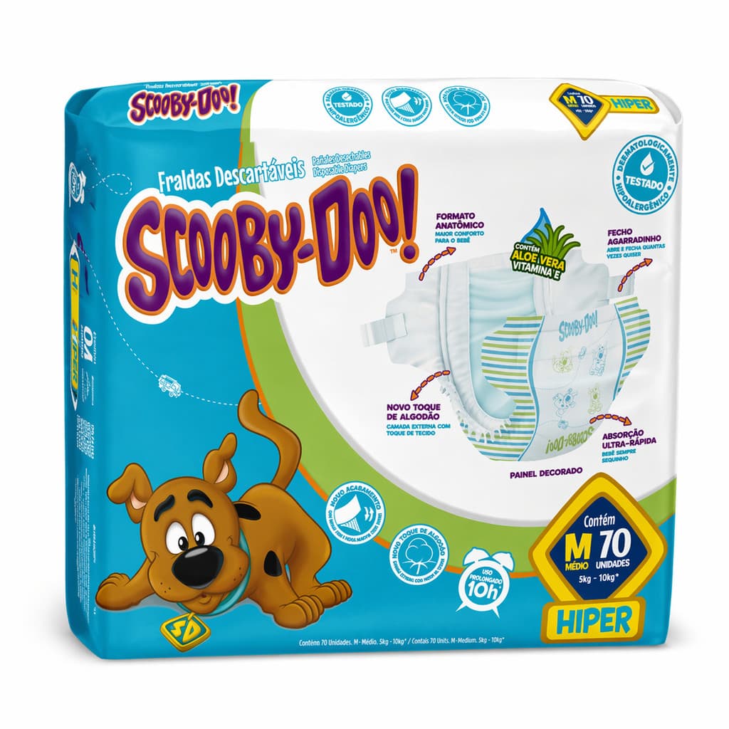 Fralda Infantil Descartável Scooby-Doo Hiper