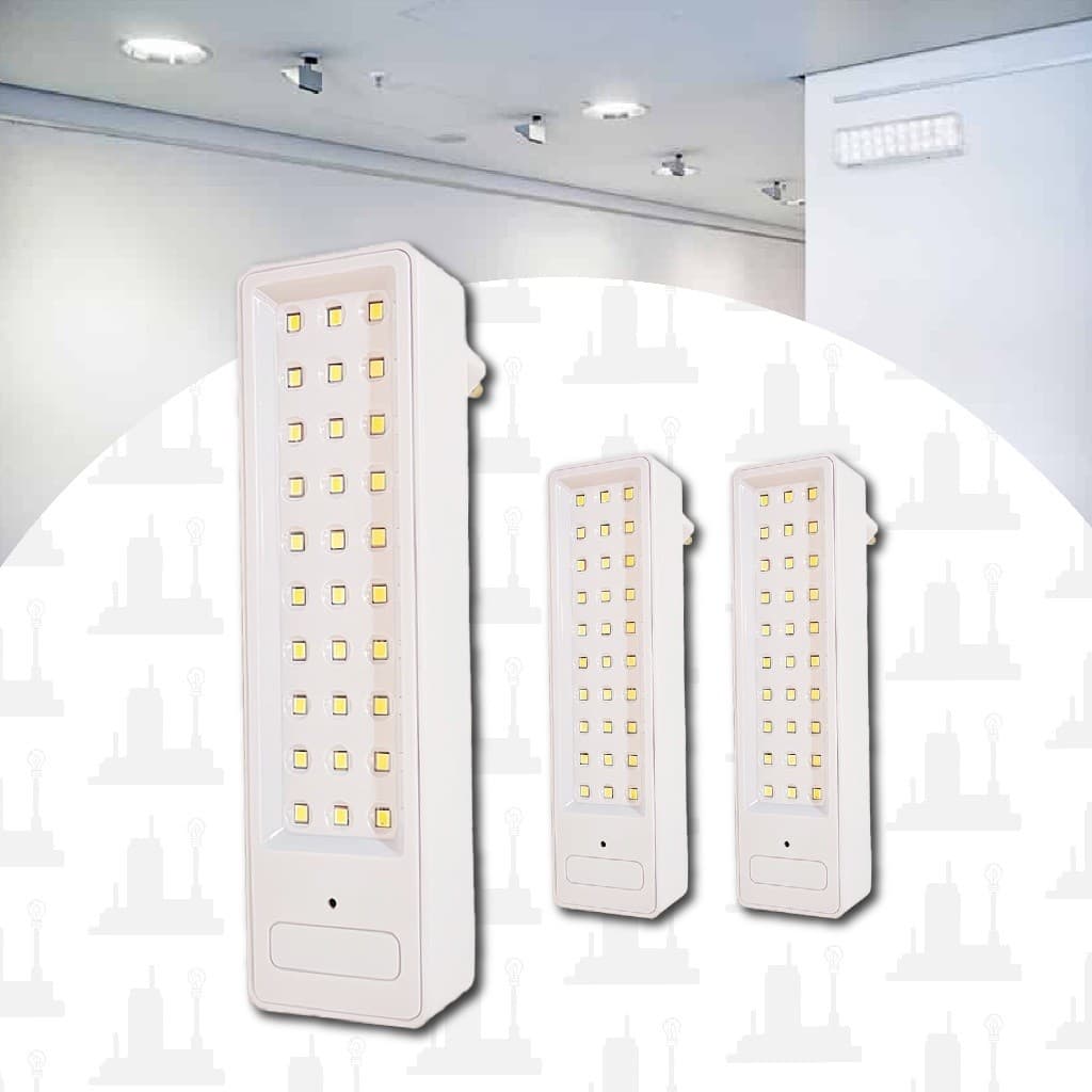 Kit 3 Luminaria de emergencia 30 leds 2W Branco Frio LED FACTORY