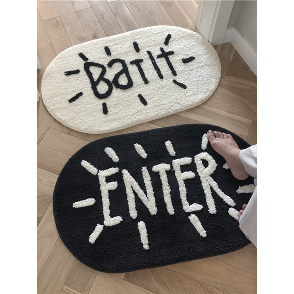 Estilo nórdico absorvente tapete antiderrapante preto branco simples porta tapete sala de estar quarto cobertor cabeceir