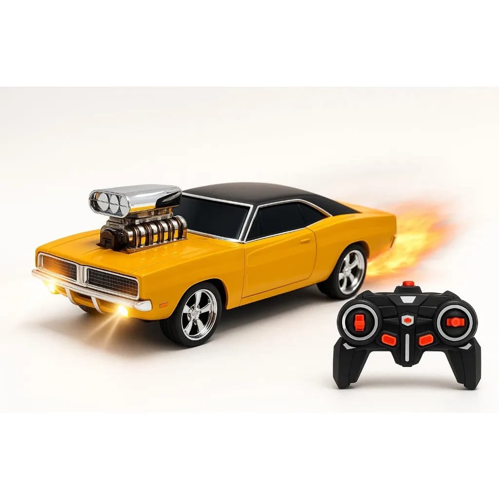 Carrinho De Controle Remoto Drift Dodge Led E Som Recarregavel
