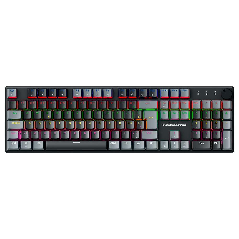 Teclado K-mex Mecanico Gamer Shadowscope Khy628 Preto E Cinza