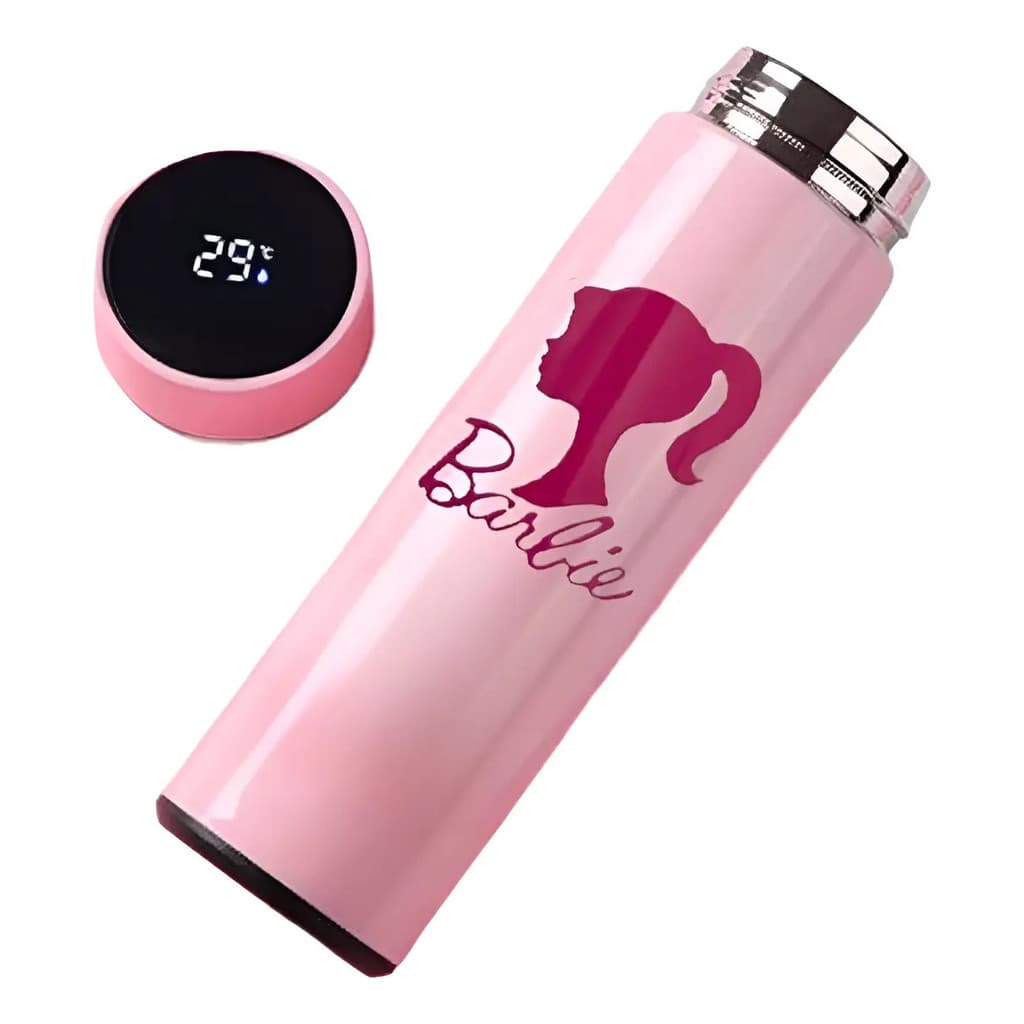 Garrafa Barbie Termica 500ml Com Termômetro Digital