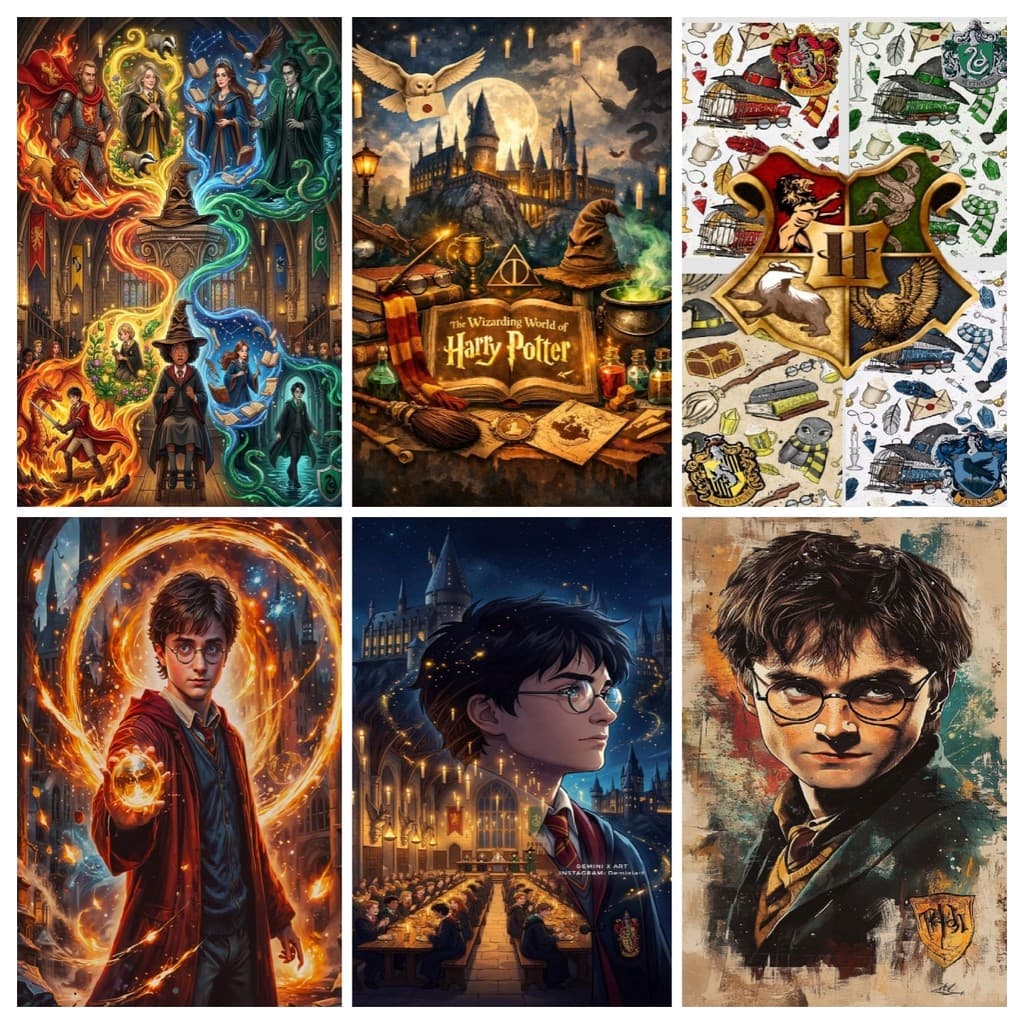 Um Conjunto De Kit De Pintura De Diamante Com Padrão Harry Potter , 5D DIY , Em Tela De Mosaico , Artesanato Para Arte D
