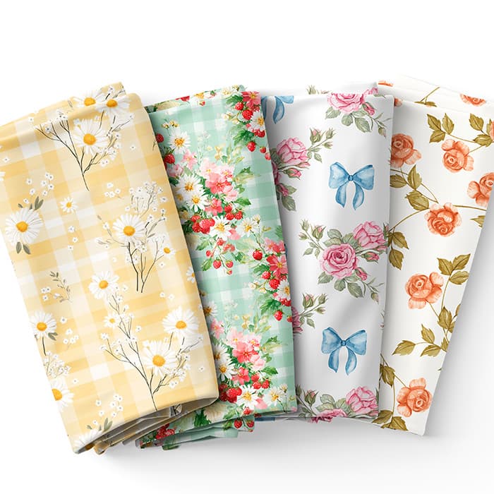 Tecido Tricoline Digital Estampas Variadas Florais Margaridas Fadas Artesanato Costura Pano Patchwork